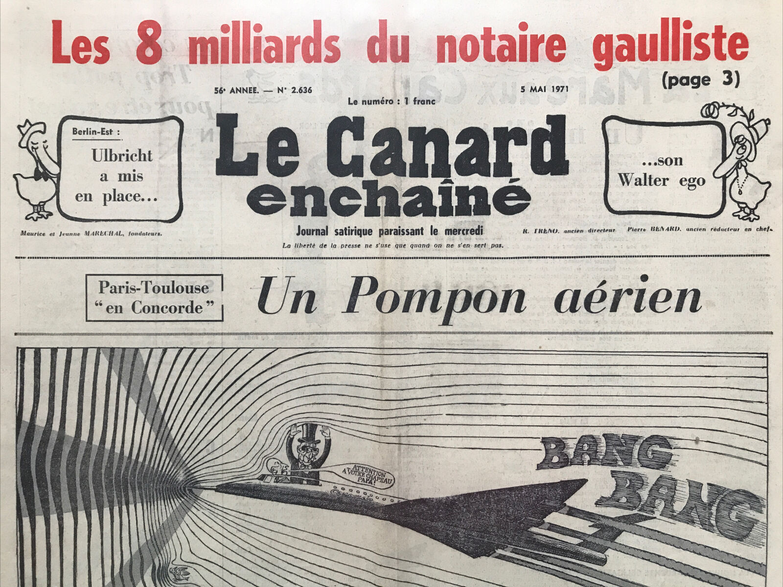 Couac ! | Acheter un Canard | Vente d'Anciens Journaux du Canard Enchaîné. Des Journaux Satiriques de Collection, Historiques & Authentiques de 1916 à 2004 ! | 2636