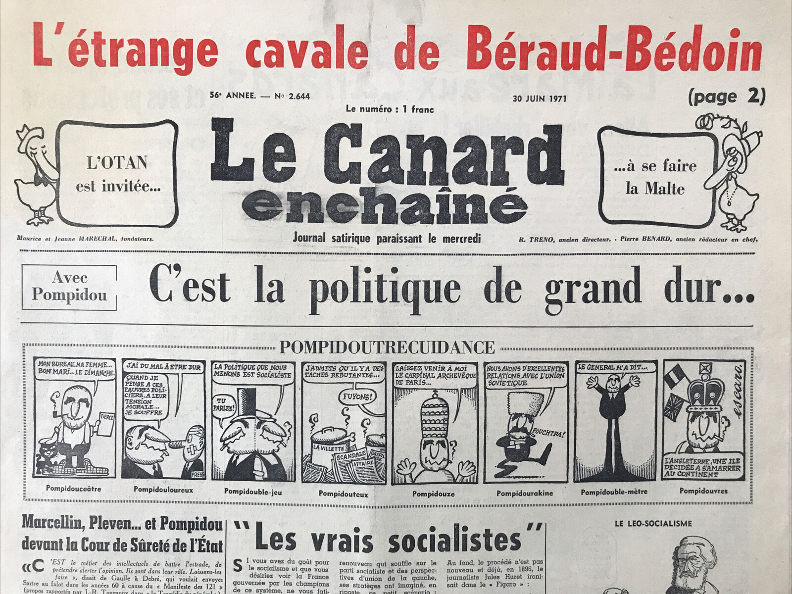 Couac ! | Acheter un Canard | Vente d'Anciens Journaux du Canard Enchaîné. Des Journaux Satiriques de Collection, Historiques & Authentiques de 1916 à 2004 ! | 2644