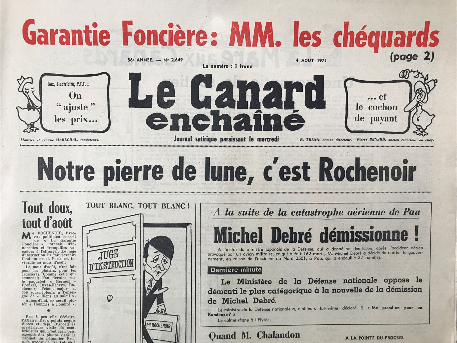 Couac ! | Acheter un Canard | Vente d'Anciens Journaux du Canard Enchaîné. Des Journaux Satiriques de Collection, Historiques & Authentiques de 1916 à 2004 ! | 2649