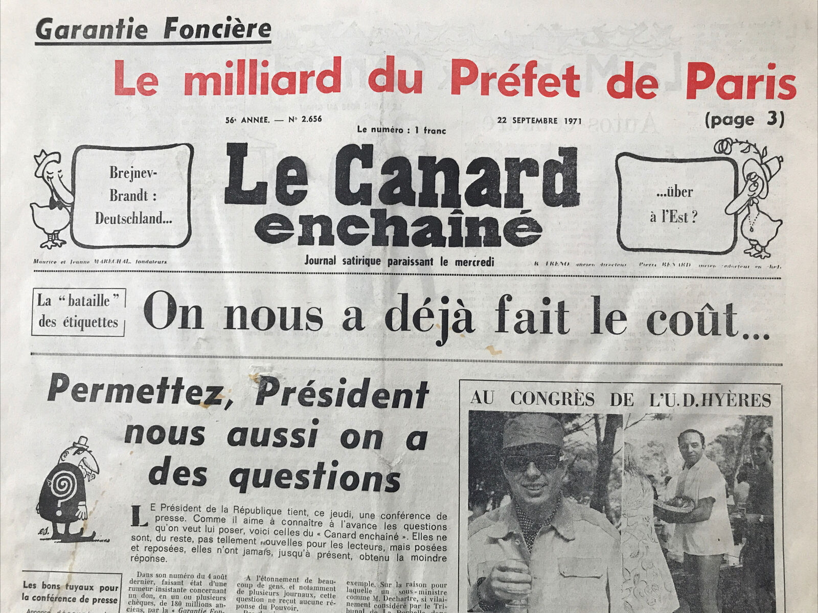 Couac ! | Acheter un Canard | Vente d'Anciens Journaux du Canard Enchaîné. Des Journaux Satiriques de Collection, Historiques & Authentiques de 1916 à 2004 ! | 2656