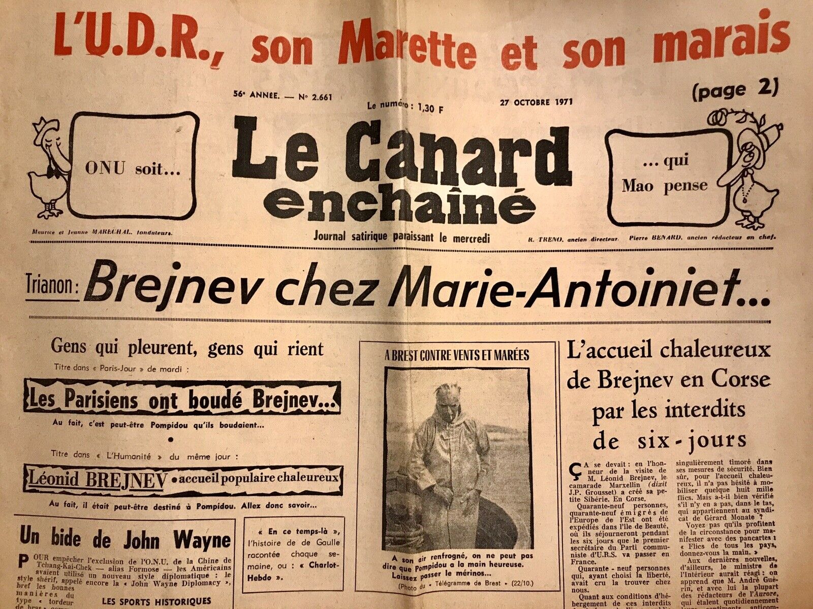 Couac ! | Acheter un Canard | Vente d'Anciens Journaux du Canard Enchaîné. Des Journaux Satiriques de Collection, Historiques & Authentiques de 1916 à 2004 ! | 2661