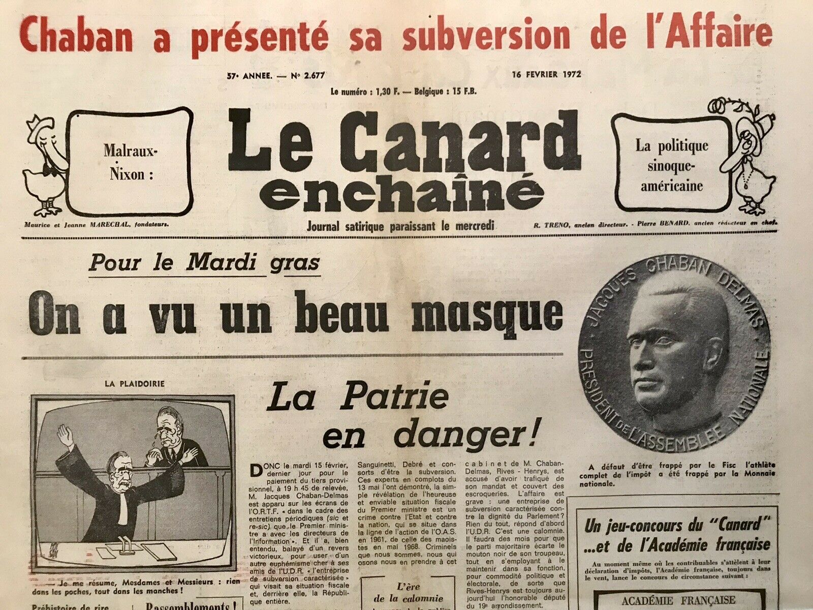 Couac ! | Acheter un Canard | Vente d'Anciens Journaux du Canard Enchaîné. Des Journaux Satiriques de Collection, Historiques & Authentiques de 1916 à 2004 ! | 2677