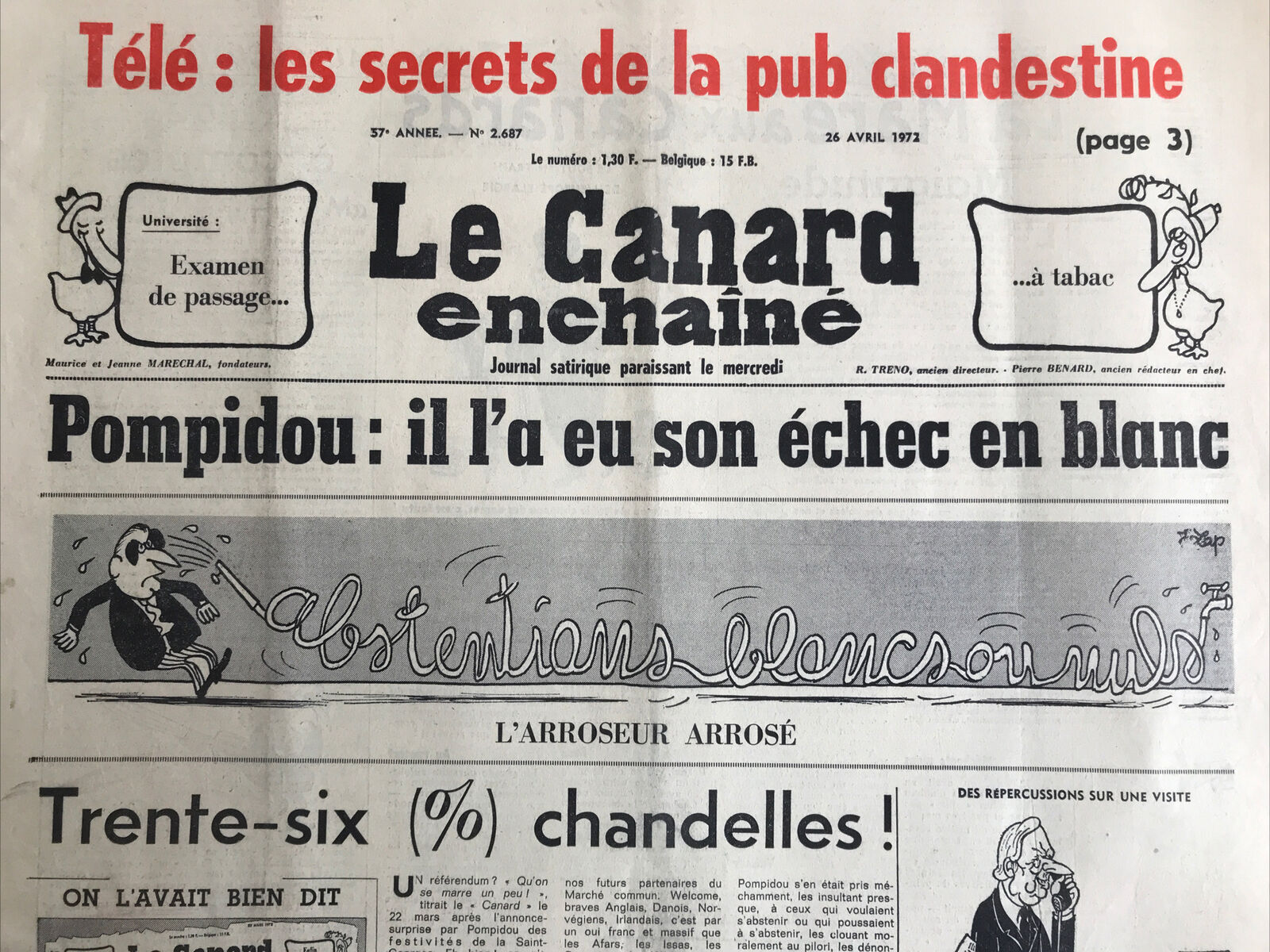 Couac ! | Acheter un Canard | Vente d'Anciens Journaux du Canard Enchaîné. Des Journaux Satiriques de Collection, Historiques & Authentiques de 1916 à 2004 ! | 2687