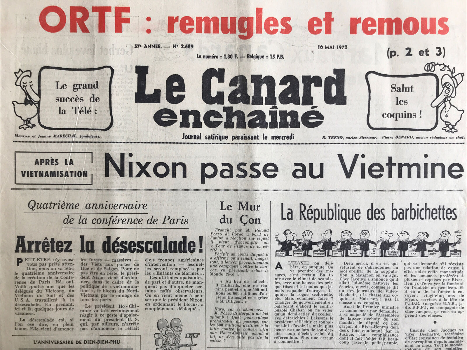 Couac ! | Acheter un Canard | Vente d'Anciens Journaux du Canard Enchaîné. Des Journaux Satiriques de Collection, Historiques & Authentiques de 1916 à 2004 ! | 2689