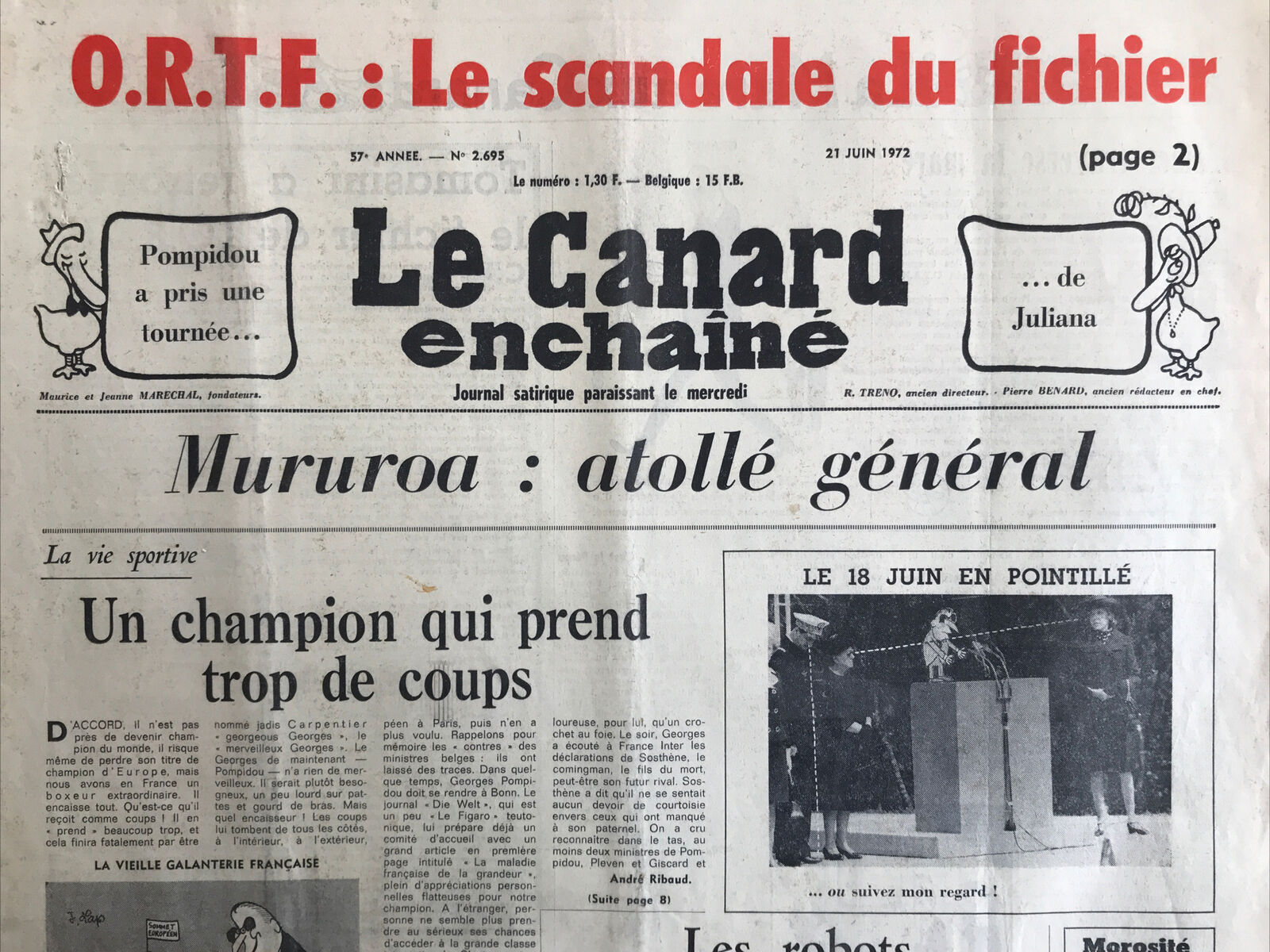 Couac ! | Acheter un Canard | Vente d'Anciens Journaux du Canard Enchaîné. Des Journaux Satiriques de Collection, Historiques & Authentiques de 1916 à 2004 ! | 2695