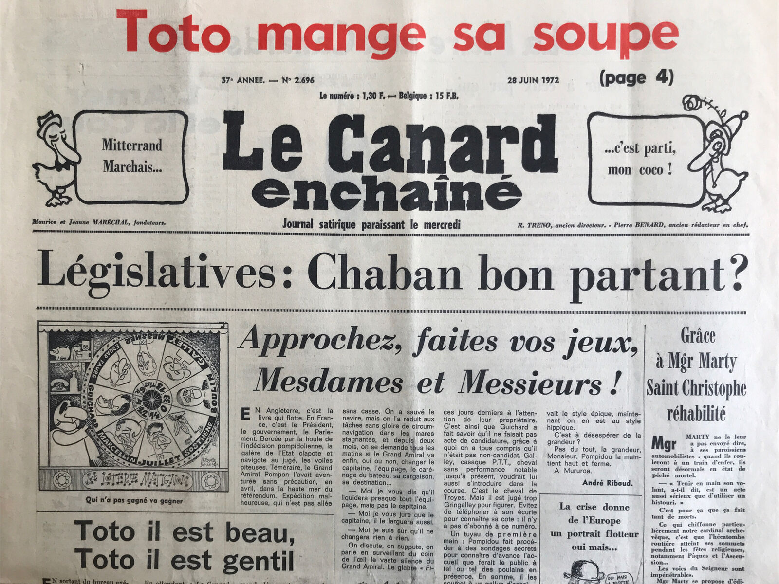 Couac ! | Acheter un Canard | Vente d'Anciens Journaux du Canard Enchaîné. Des Journaux Satiriques de Collection, Historiques & Authentiques de 1916 à 2004 ! | 2696