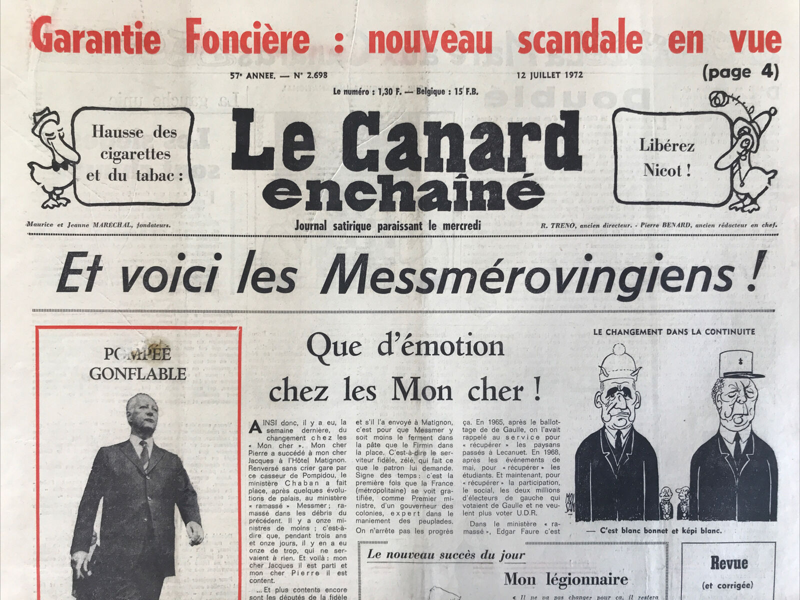 Couac ! | Acheter un Canard | Vente d'Anciens Journaux du Canard Enchaîné. Des Journaux Satiriques de Collection, Historiques & Authentiques de 1916 à 2004 ! | 2698