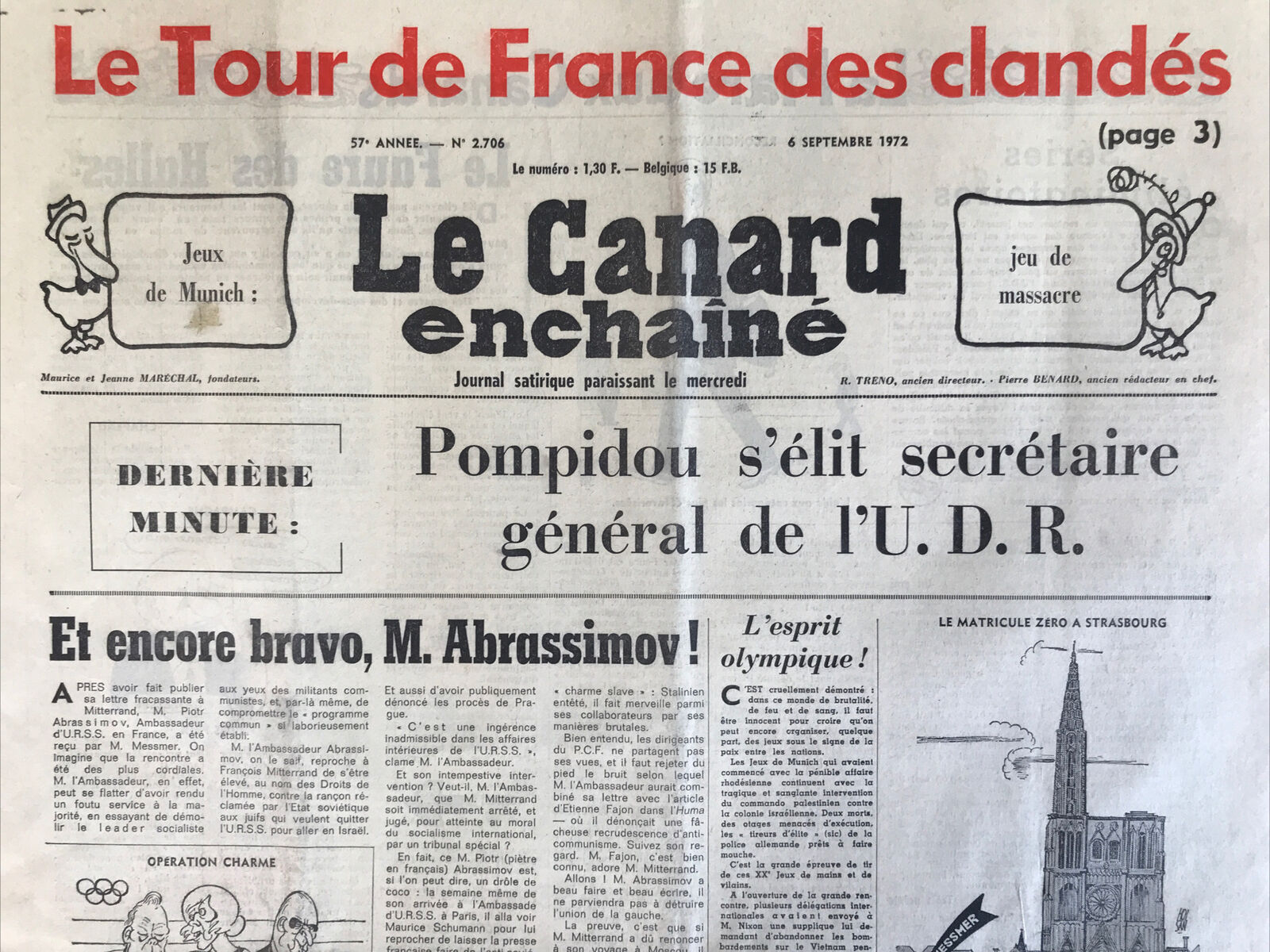 Couac ! | Acheter un Canard | Vente d'Anciens Journaux du Canard Enchaîné. Des Journaux Satiriques de Collection, Historiques & Authentiques de 1916 à 2004 ! | 2706