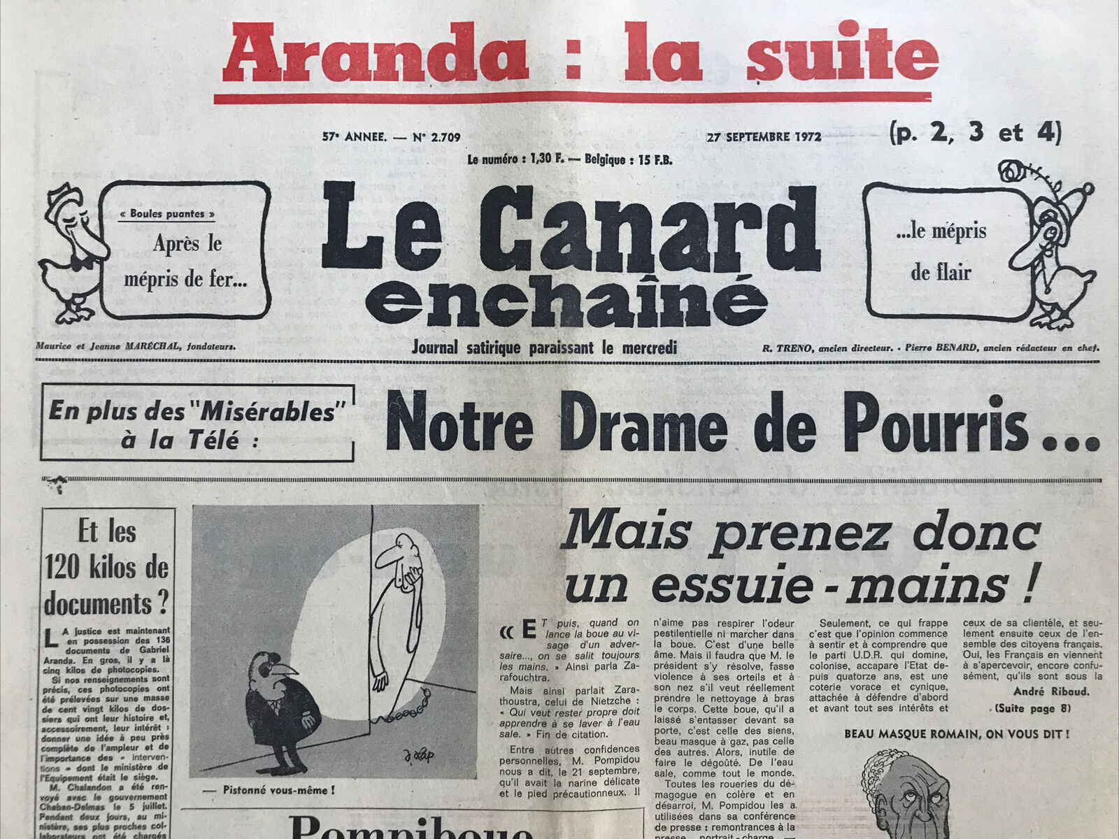 Couac ! | Acheter un Canard | Vente d'Anciens Journaux du Canard Enchaîné. Des Journaux Satiriques de Collection, Historiques & Authentiques de 1916 à 2004 ! | 2709