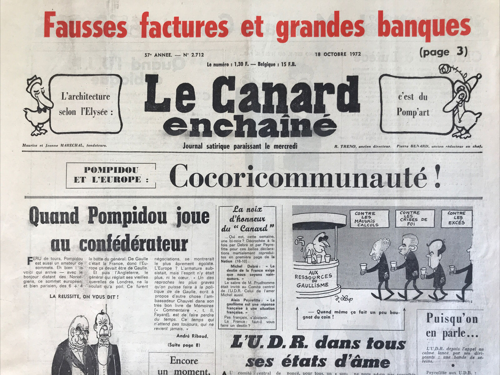 Couac ! | Acheter un Canard | Vente d'Anciens Journaux du Canard Enchaîné. Des Journaux Satiriques de Collection, Historiques & Authentiques de 1916 à 2004 ! | 2712