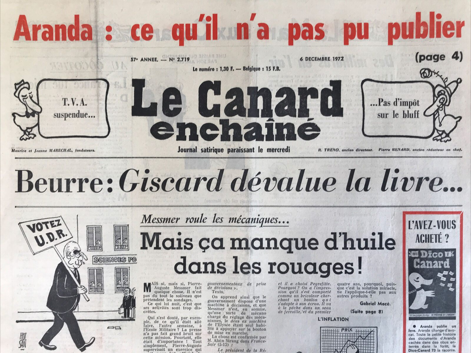 Couac ! | Acheter un Canard | Vente d'Anciens Journaux du Canard Enchaîné. Des Journaux Satiriques de Collection, Historiques & Authentiques de 1916 à 2004 ! | 2719