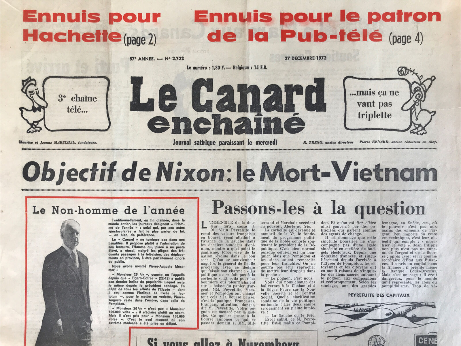 Couac ! | Acheter un Canard | Vente d'Anciens Journaux du Canard Enchaîné. Des Journaux Satiriques de Collection, Historiques & Authentiques de 1916 à 2004 ! | 2722