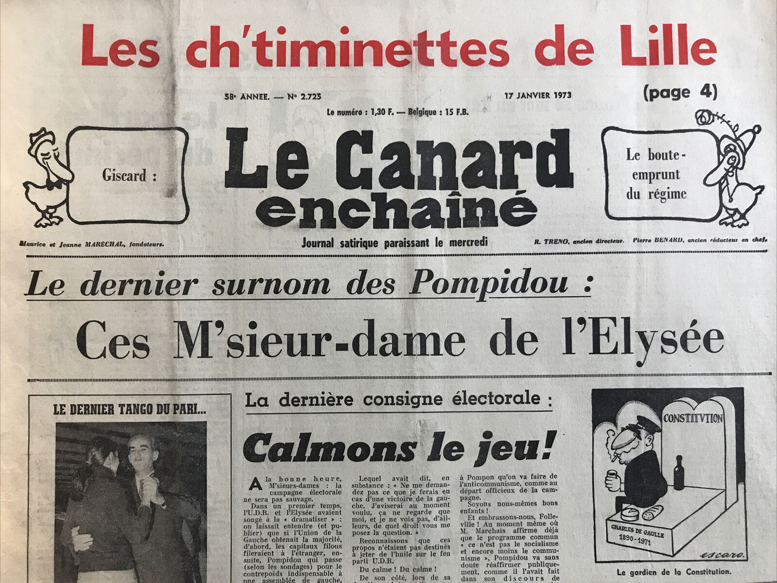 Couac ! | Acheter un Canard | Vente d'Anciens Journaux du Canard Enchaîné. Des Journaux Satiriques de Collection, Historiques & Authentiques de 1916 à 2004 ! | 2725