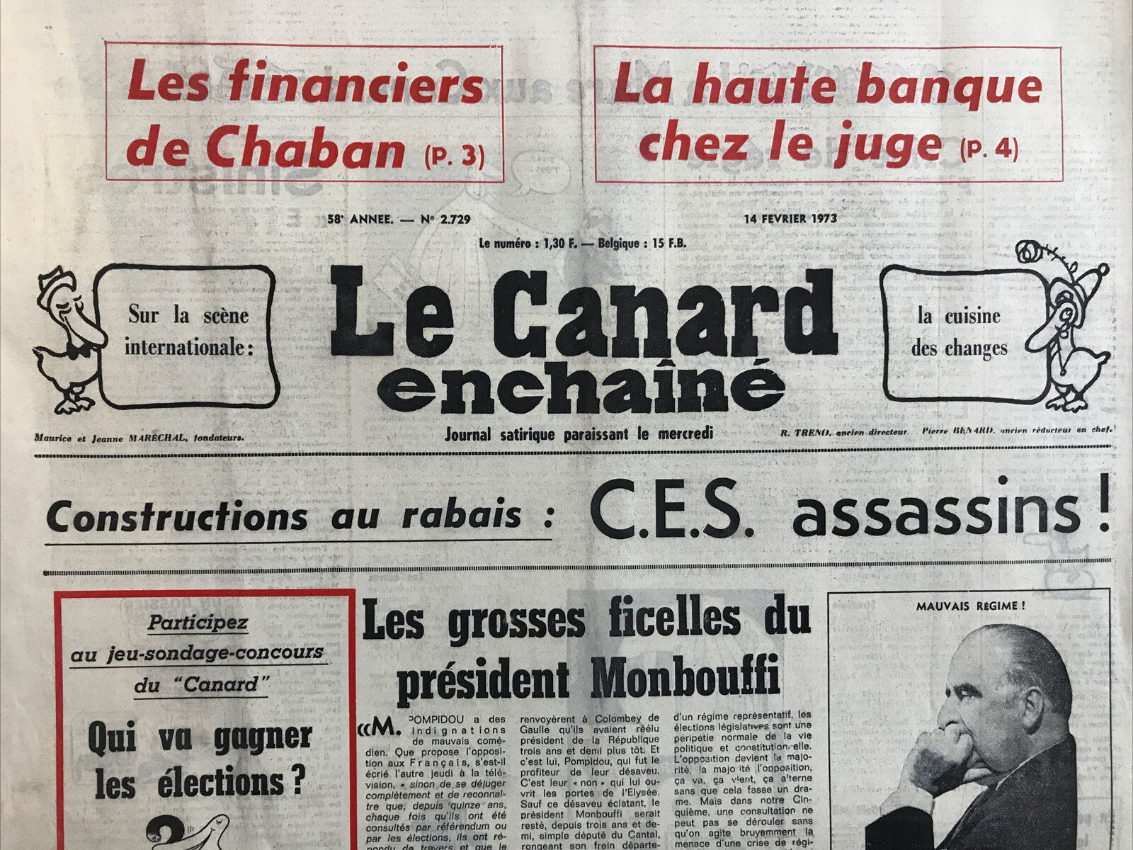 Couac ! | Acheter un Canard | Vente d'Anciens Journaux du Canard Enchaîné. Des Journaux Satiriques de Collection, Historiques & Authentiques de 1916 à 2004 ! | 2729