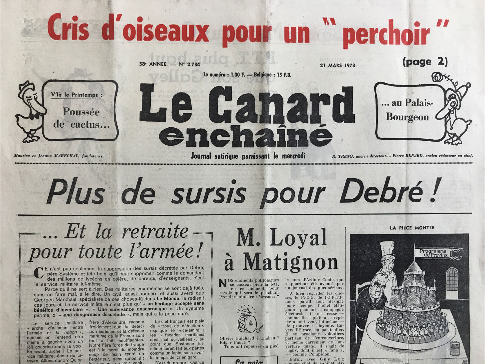 Couac ! | Acheter un Canard | Vente d'Anciens Journaux du Canard Enchaîné. Des Journaux Satiriques de Collection, Historiques & Authentiques de 1916 à 2004 ! | 2734