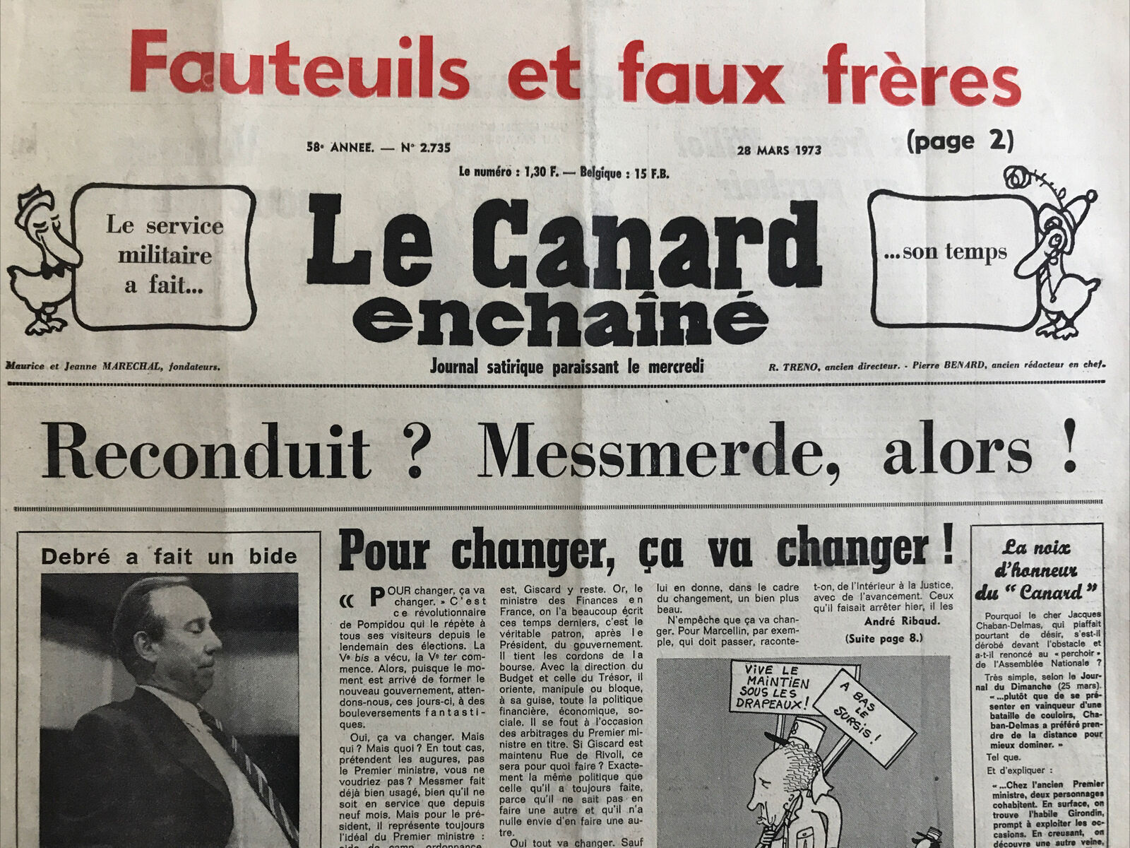 Couac ! | Acheter un Canard | Vente d'Anciens Journaux du Canard Enchaîné. Des Journaux Satiriques de Collection, Historiques & Authentiques de 1916 à 2004 ! | 2735