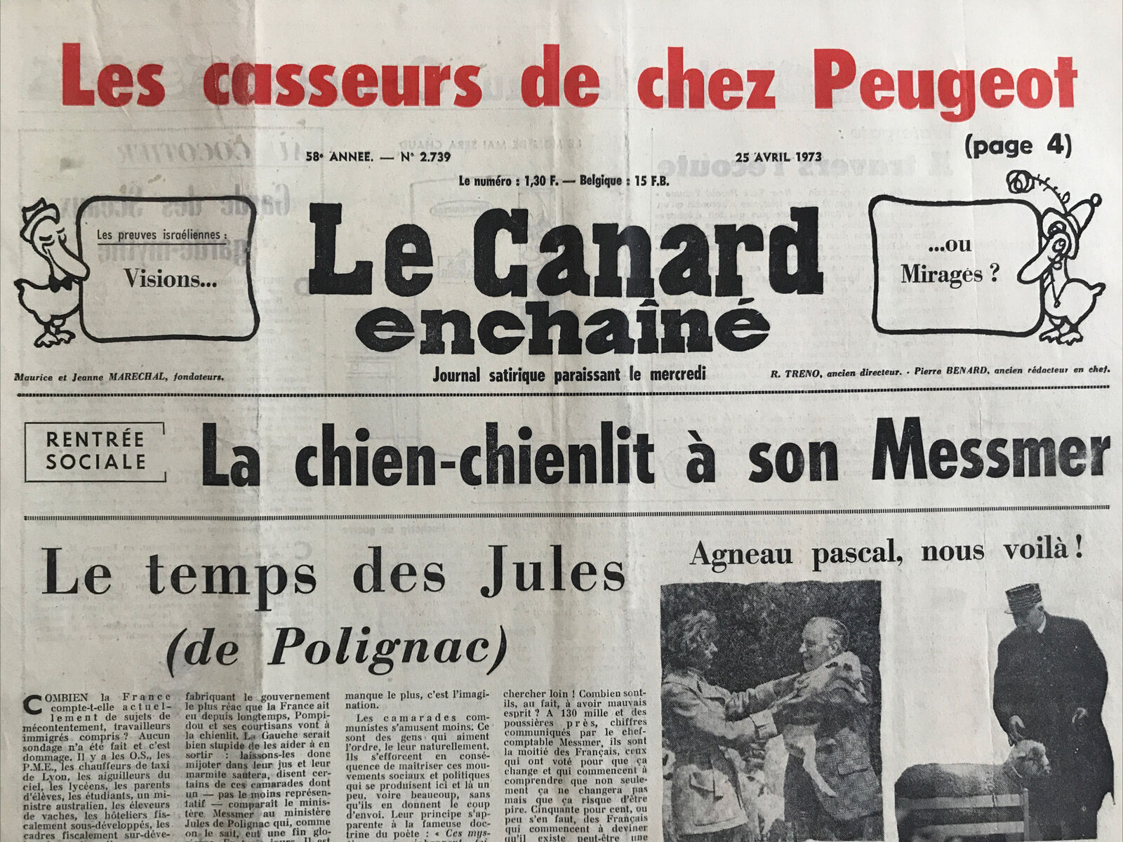 Couac ! | Acheter un Canard | Vente d'Anciens Journaux du Canard Enchaîné. Des Journaux Satiriques de Collection, Historiques & Authentiques de 1916 à 2004 ! | 2739