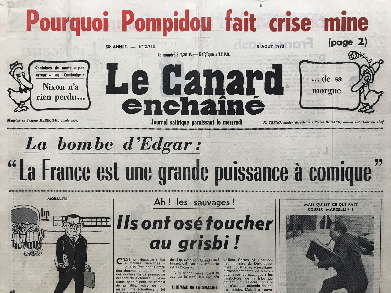 Couac ! | Acheter un Canard | Vente d'Anciens Journaux du Canard Enchaîné. Des Journaux Satiriques de Collection, Historiques & Authentiques de 1916 à 2004 ! | 2754