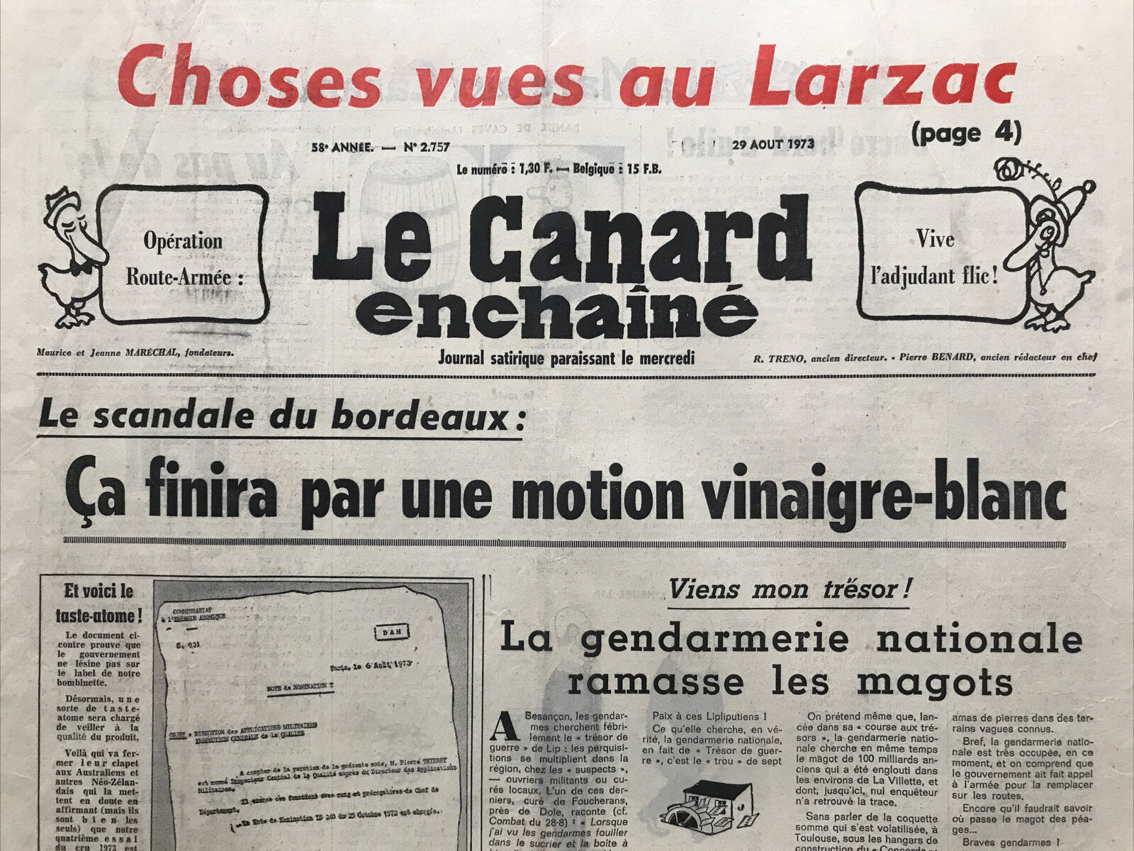 Couac ! | Acheter un Canard | Vente d'Anciens Journaux du Canard Enchaîné. Des Journaux Satiriques de Collection, Historiques & Authentiques de 1916 à 2004 ! | 2757