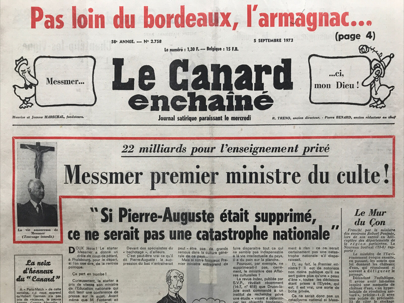 Couac ! | Acheter un Canard | Vente d'Anciens Journaux du Canard Enchaîné. Des Journaux Satiriques de Collection, Historiques & Authentiques de 1916 à 2004 ! | 2758