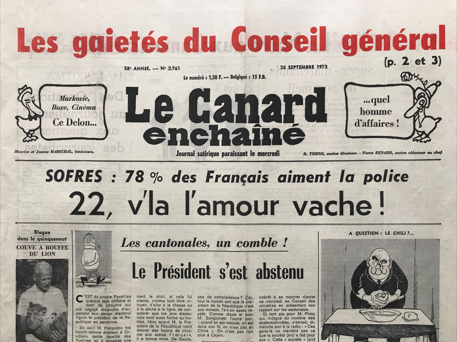 Couac ! | Acheter un Canard | Vente d'Anciens Journaux du Canard Enchaîné. Des Journaux Satiriques de Collection, Historiques & Authentiques de 1916 à 2004 ! | 2761