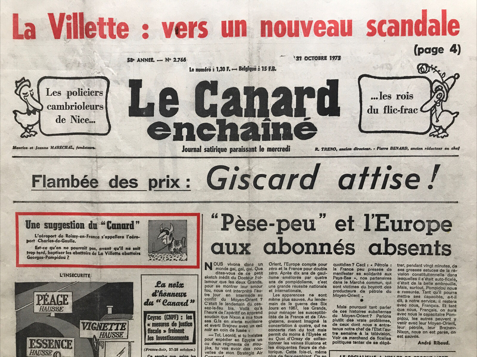 Couac ! | Acheter un Canard | Vente d'Anciens Journaux du Canard Enchaîné. Des Journaux Satiriques de Collection, Historiques & Authentiques de 1916 à 2004 ! | 2766