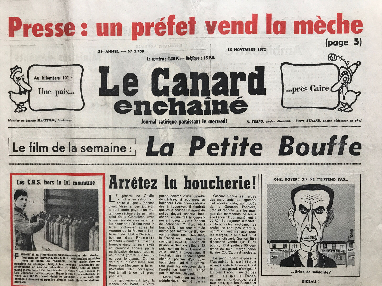 Couac ! | Acheter un Canard | Vente d'Anciens Journaux du Canard Enchaîné. Des Journaux Satiriques de Collection, Historiques & Authentiques de 1916 à 2004 ! | 2768