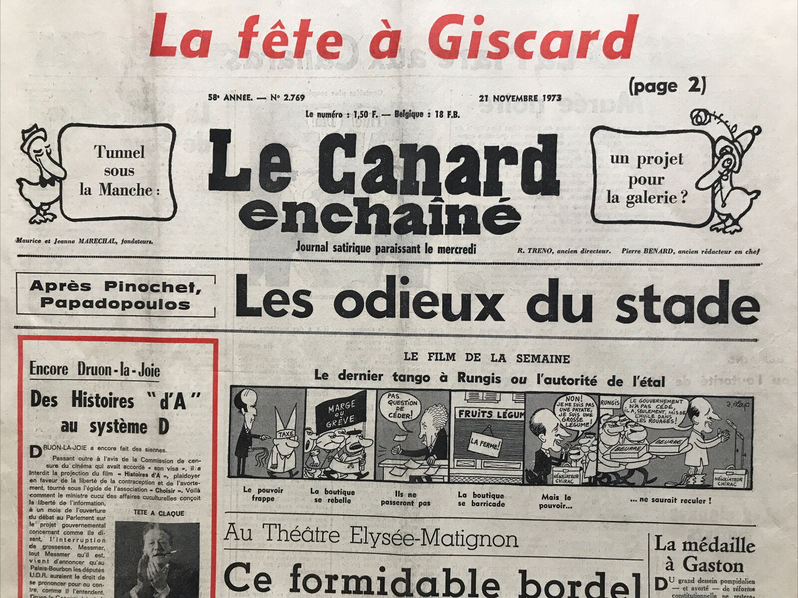 Couac ! | Acheter un Canard | Vente d'Anciens Journaux du Canard Enchaîné. Des Journaux Satiriques de Collection, Historiques & Authentiques de 1916 à 2004 ! | 2769