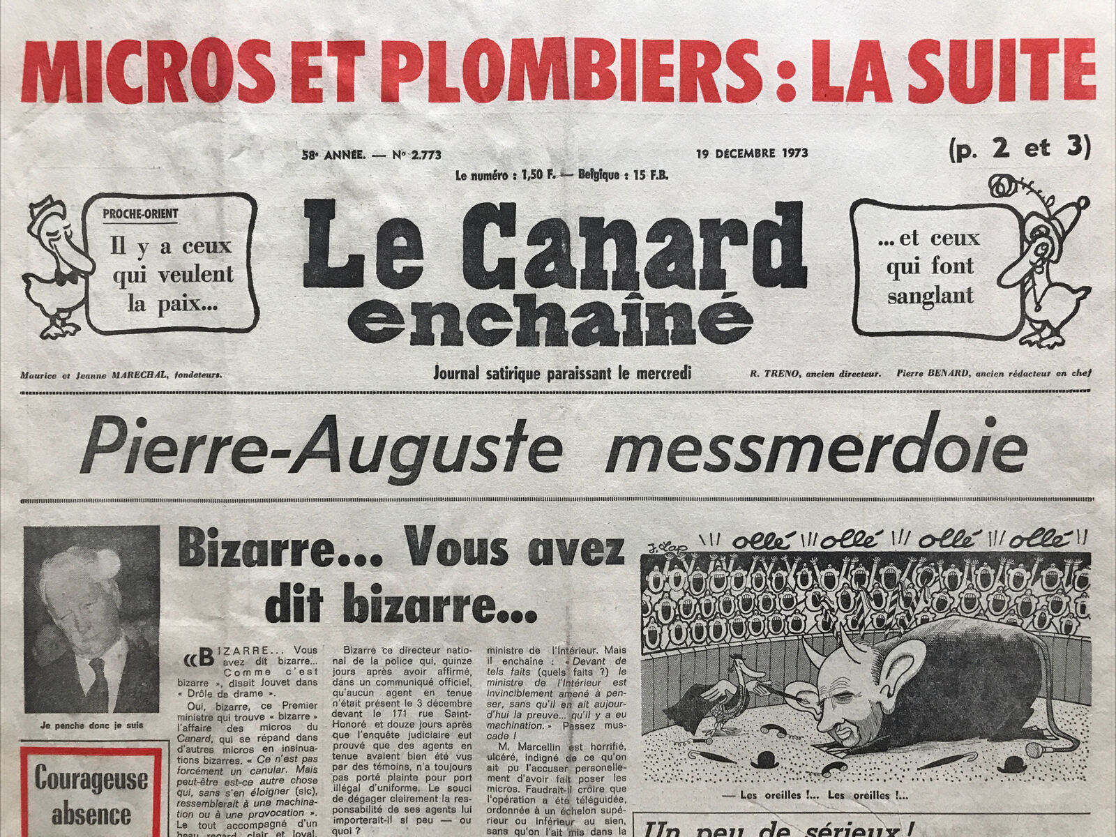 Couac ! | Acheter un Canard | Vente d'Anciens Journaux du Canard Enchaîné. Des Journaux Satiriques de Collection, Historiques & Authentiques de 1916 à 2004 ! | 2773