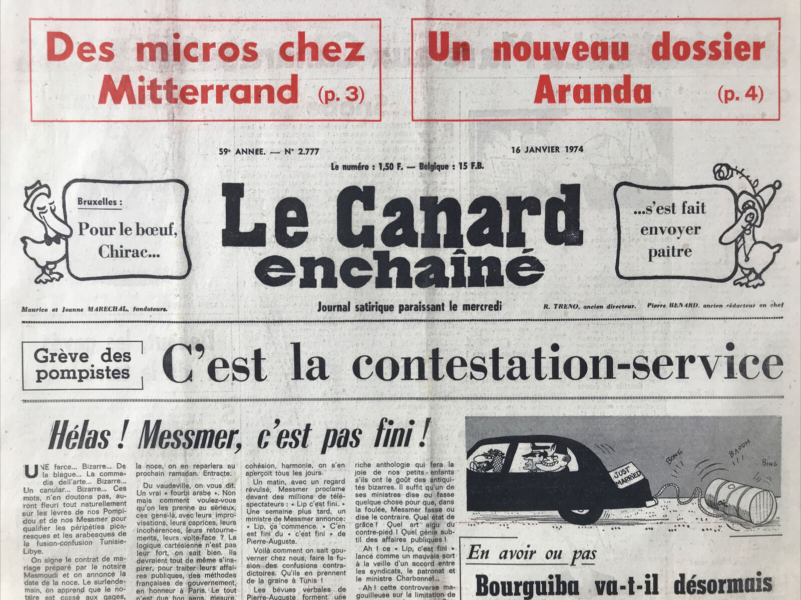 Couac ! | Acheter un Canard | Vente d'Anciens Journaux du Canard Enchaîné. Des Journaux Satiriques de Collection, Historiques & Authentiques de 1916 à 2004 ! | 2777