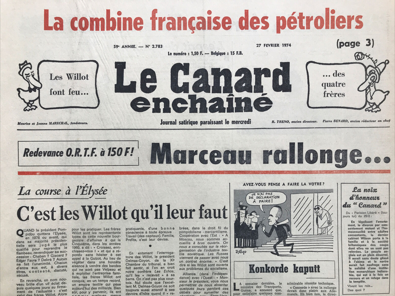 Couac ! | Acheter un Canard | Vente d'Anciens Journaux du Canard Enchaîné. Des Journaux Satiriques de Collection, Historiques & Authentiques de 1916 à 2004 ! | 2783