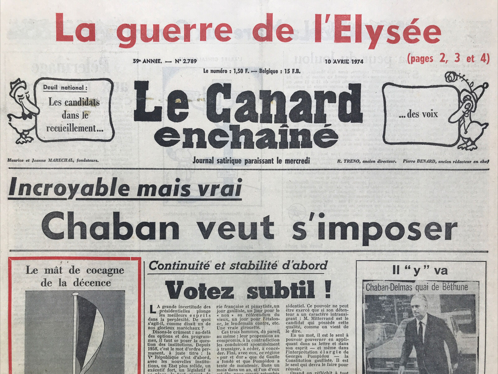 Couac ! | Acheter un Canard | Vente d'Anciens Journaux du Canard Enchaîné. Des Journaux Satiriques de Collection, Historiques & Authentiques de 1916 à 2004 ! | 2789