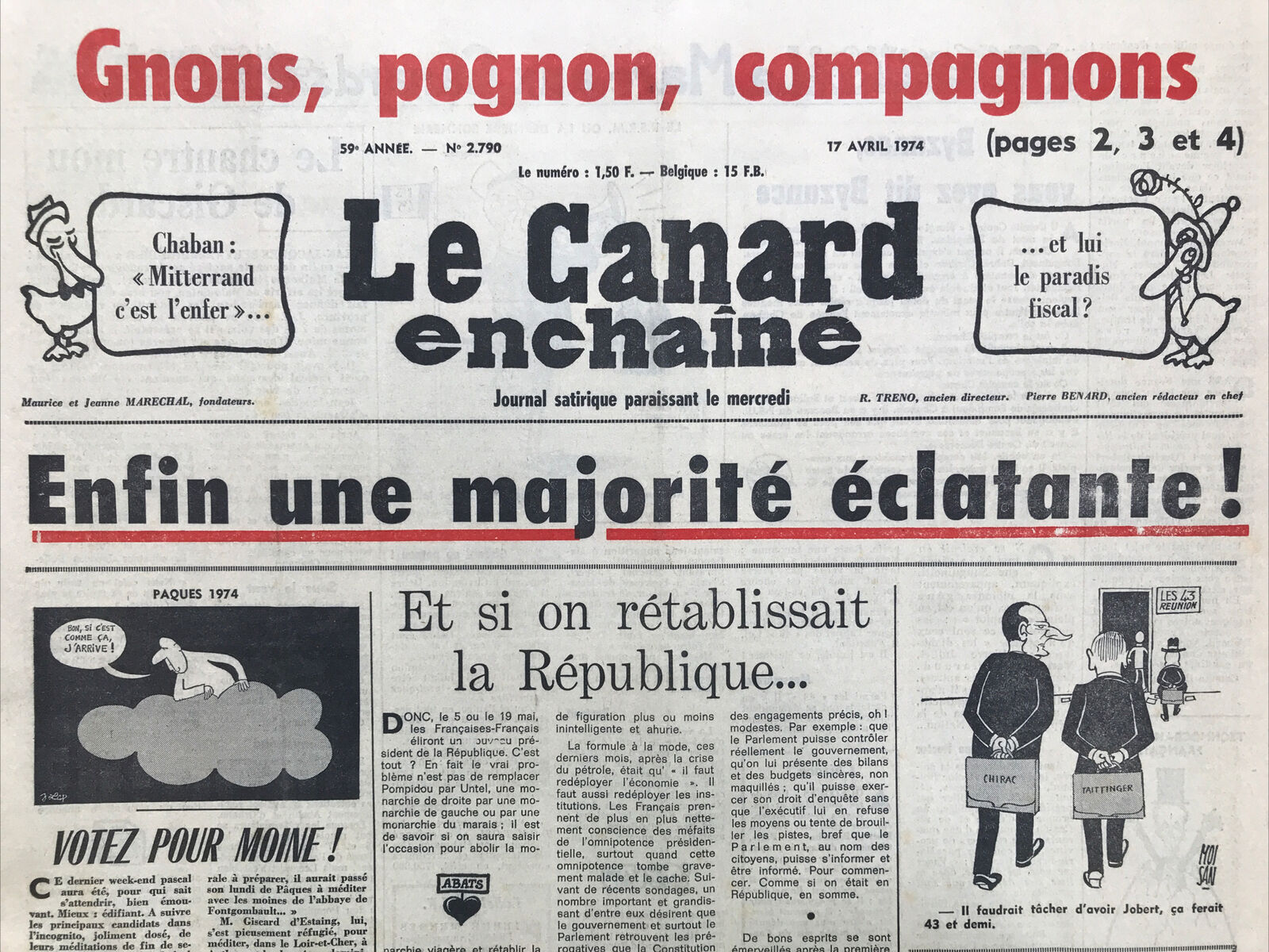 Couac ! | Acheter un Canard | Vente d'Anciens Journaux du Canard Enchaîné. Des Journaux Satiriques de Collection, Historiques & Authentiques de 1916 à 2004 ! | 2790