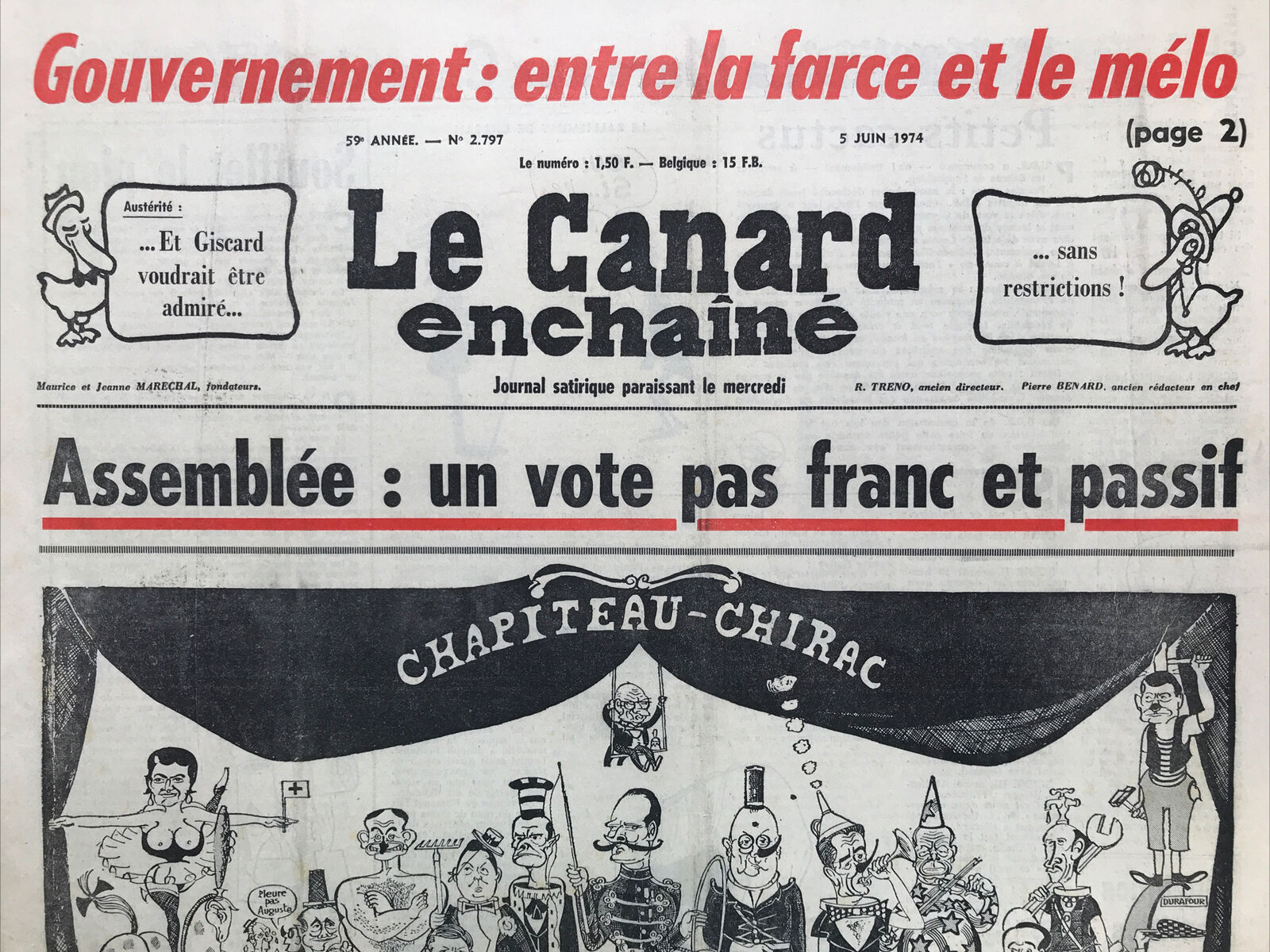 Couac ! | Acheter un Canard | Vente d'Anciens Journaux du Canard Enchaîné. Des Journaux Satiriques de Collection, Historiques & Authentiques de 1916 à 2004 ! | 2797