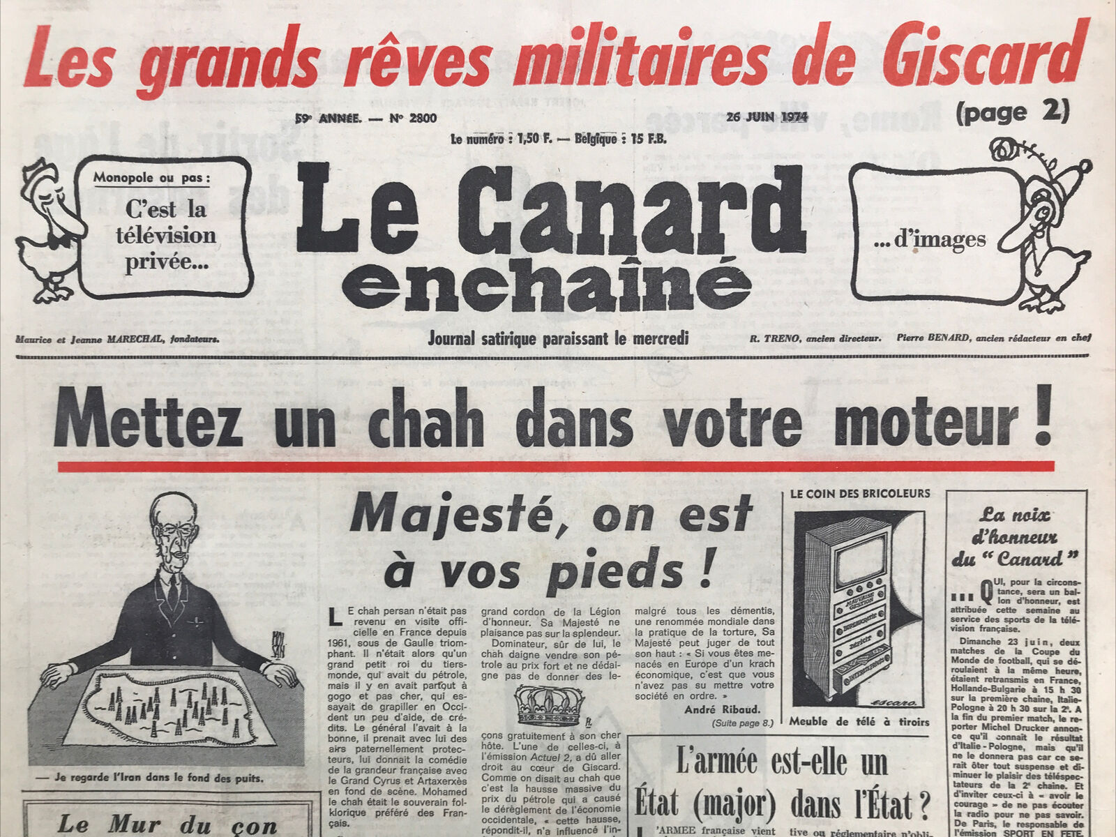 Couac ! | Acheter un Canard | Vente d'Anciens Journaux du Canard Enchaîné. Des Journaux Satiriques de Collection, Historiques & Authentiques de 1916 à 2004 ! | 2800