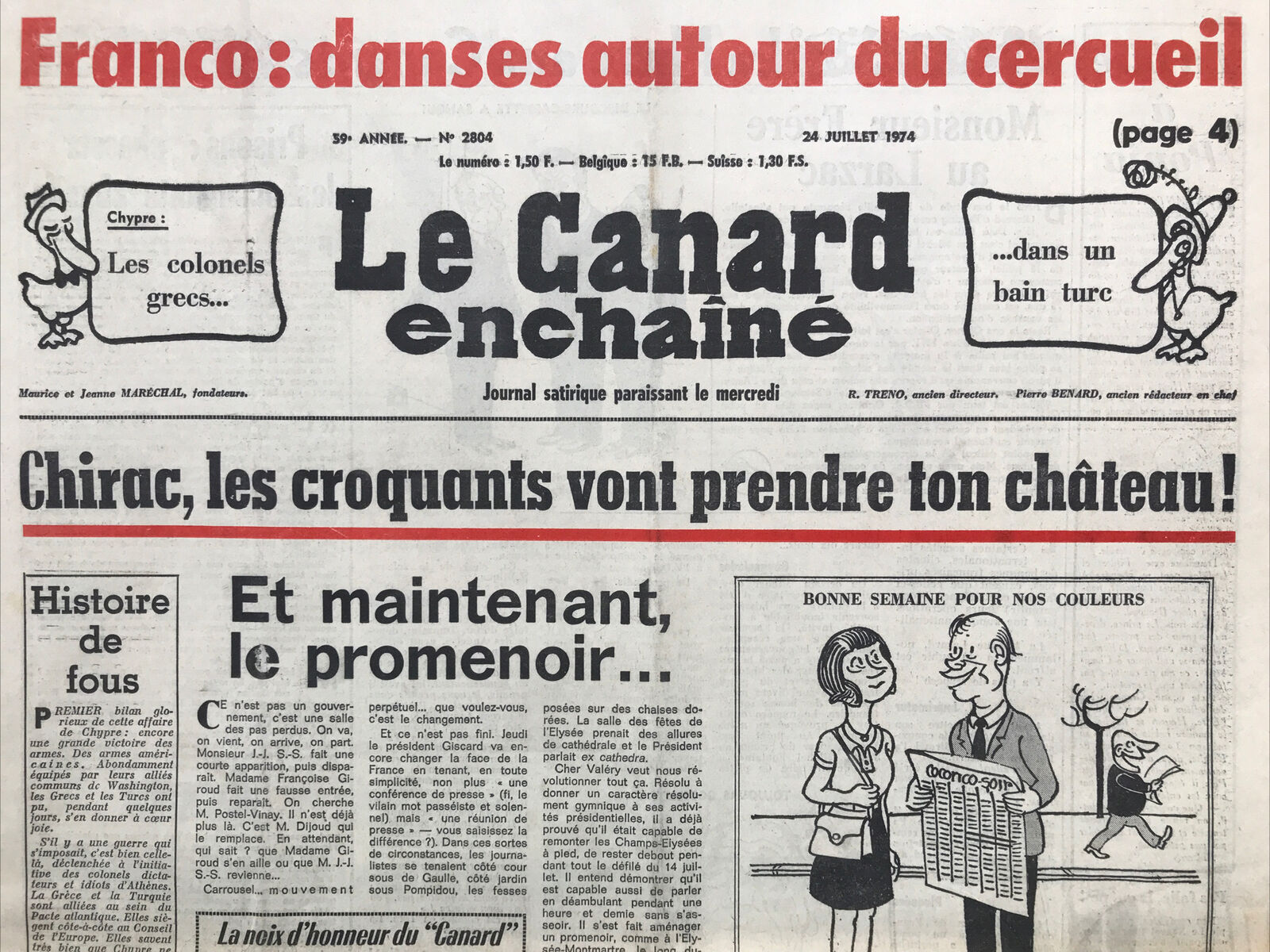 Couac ! | Acheter un Canard | Vente d'Anciens Journaux du Canard Enchaîné. Des Journaux Satiriques de Collection, Historiques & Authentiques de 1916 à 2004 ! | 2804