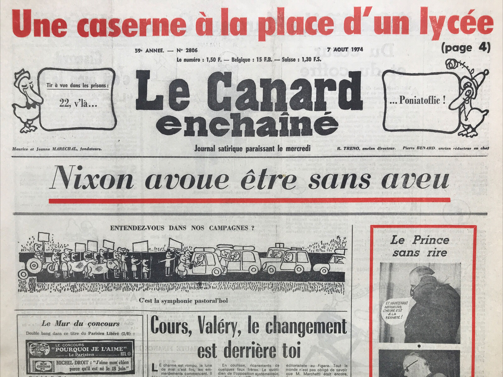 Couac ! | Acheter un Canard | Vente d'Anciens Journaux du Canard Enchaîné. Des Journaux Satiriques de Collection, Historiques & Authentiques de 1916 à 2004 ! | 2806