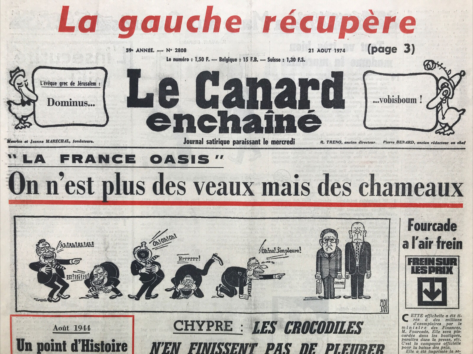 Couac ! | Acheter un Canard | Vente d'Anciens Journaux du Canard Enchaîné. Des Journaux Satiriques de Collection, Historiques & Authentiques de 1916 à 2004 ! | 2808