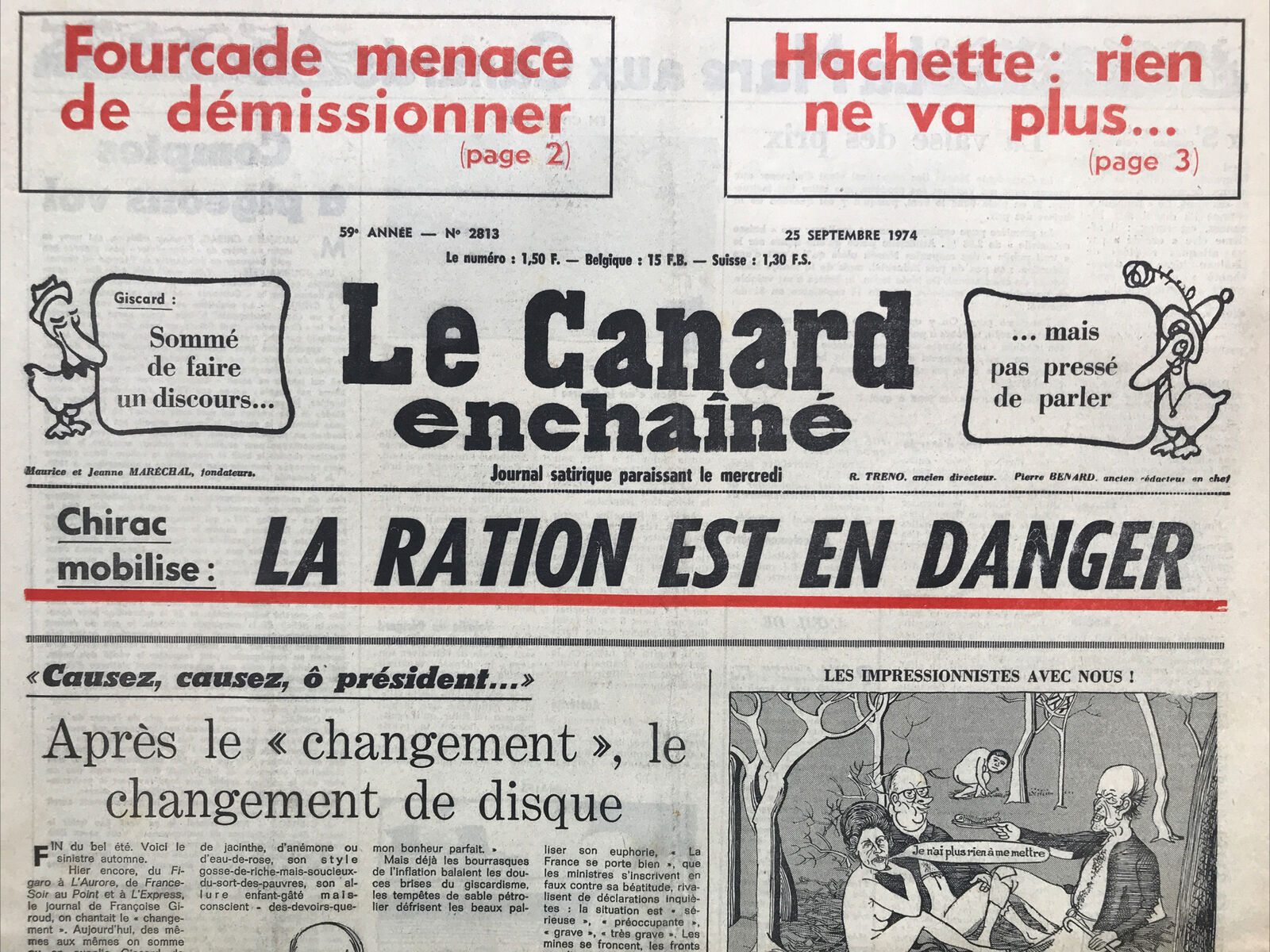 Couac ! | Acheter un Canard | Vente d'Anciens Journaux du Canard Enchaîné. Des Journaux Satiriques de Collection, Historiques & Authentiques de 1916 à 2004 ! | 2813