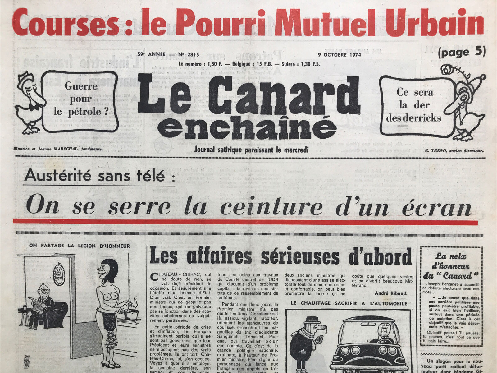 Couac ! | Acheter un Canard | Vente d'Anciens Journaux du Canard Enchaîné. Des Journaux Satiriques de Collection, Historiques & Authentiques de 1916 à 2004 ! | 2815