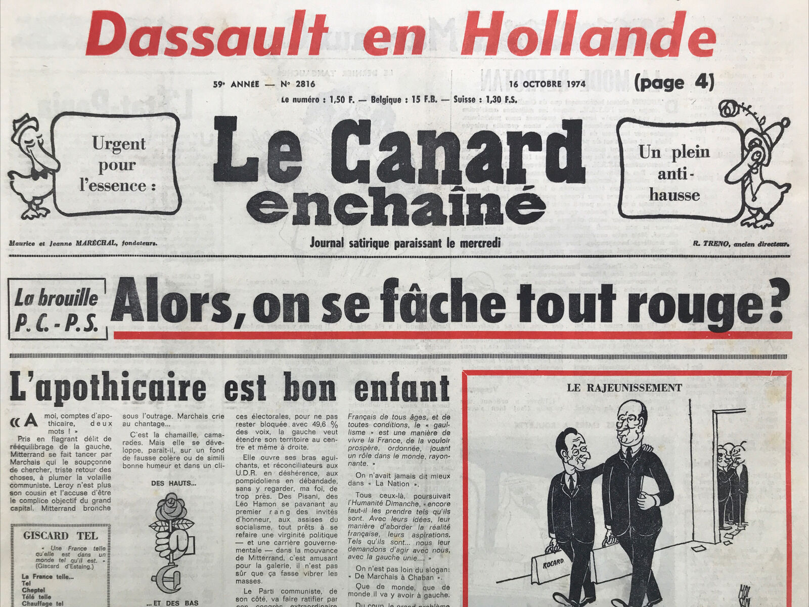 Couac ! | Acheter un Canard | Vente d'Anciens Journaux du Canard Enchaîné. Des Journaux Satiriques de Collection, Historiques & Authentiques de 1916 à 2004 ! | 2816