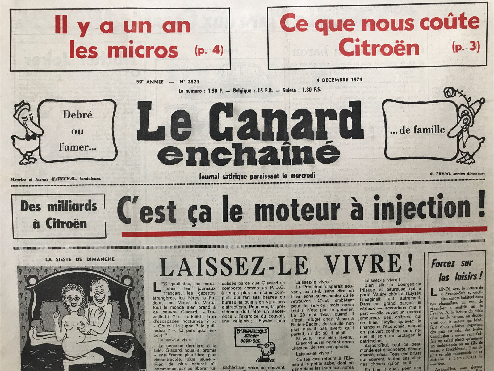 Couac ! | Acheter un Canard | Vente d'Anciens Journaux du Canard Enchaîné. Des Journaux Satiriques de Collection, Historiques & Authentiques de 1916 à 2004 ! | 2823