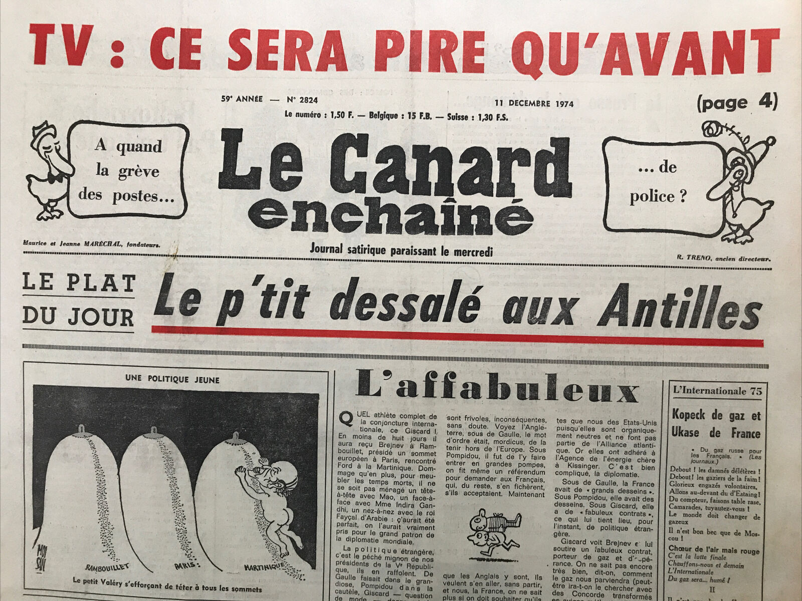 Couac ! | Acheter un Canard | Vente d'Anciens Journaux du Canard Enchaîné. Des Journaux Satiriques de Collection, Historiques & Authentiques de 1916 à 2004 ! | 2824