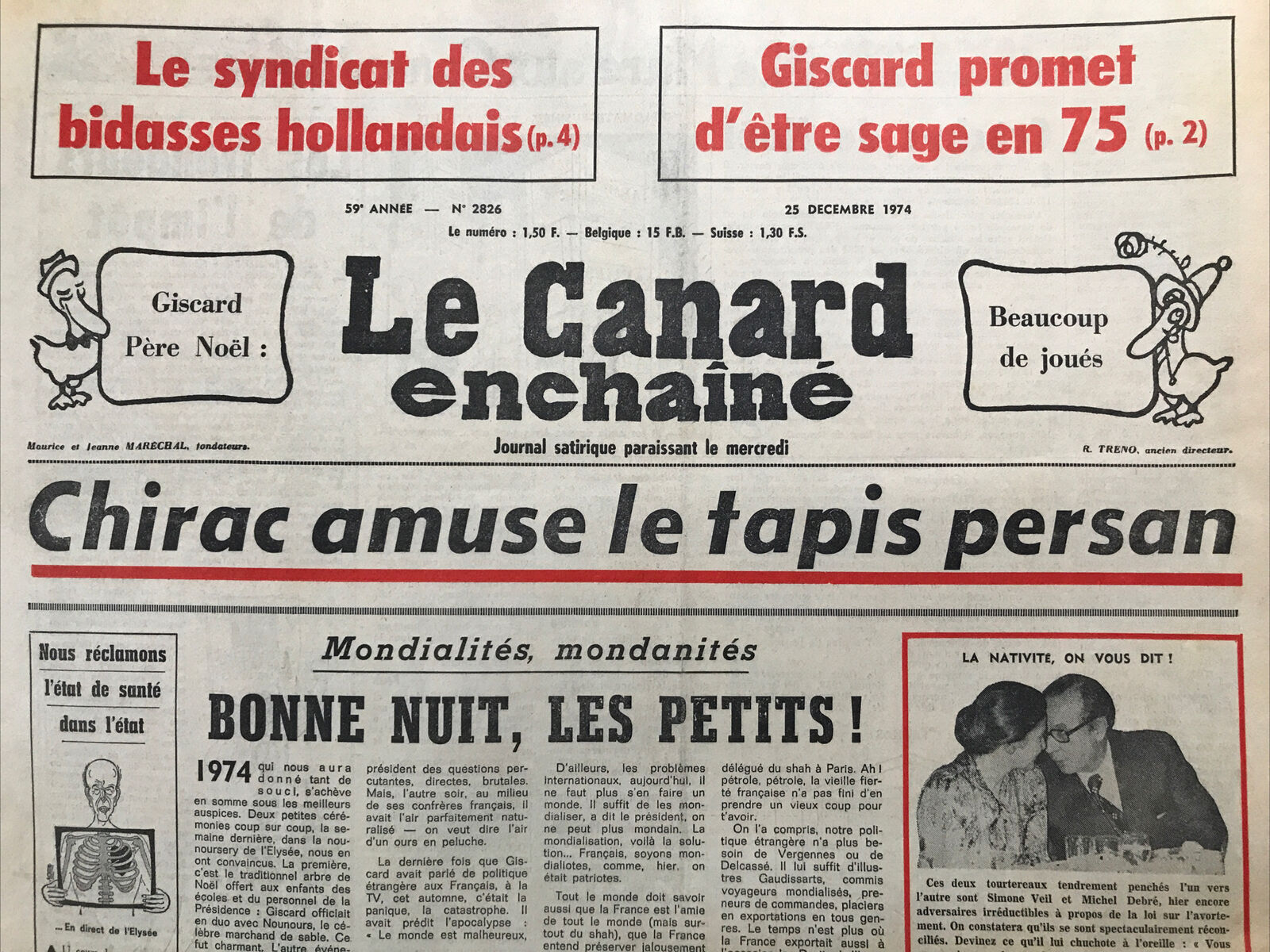 Couac ! | Acheter un Canard | Vente d'Anciens Journaux du Canard Enchaîné. Des Journaux Satiriques de Collection, Historiques & Authentiques de 1916 à 2004 ! | 2826