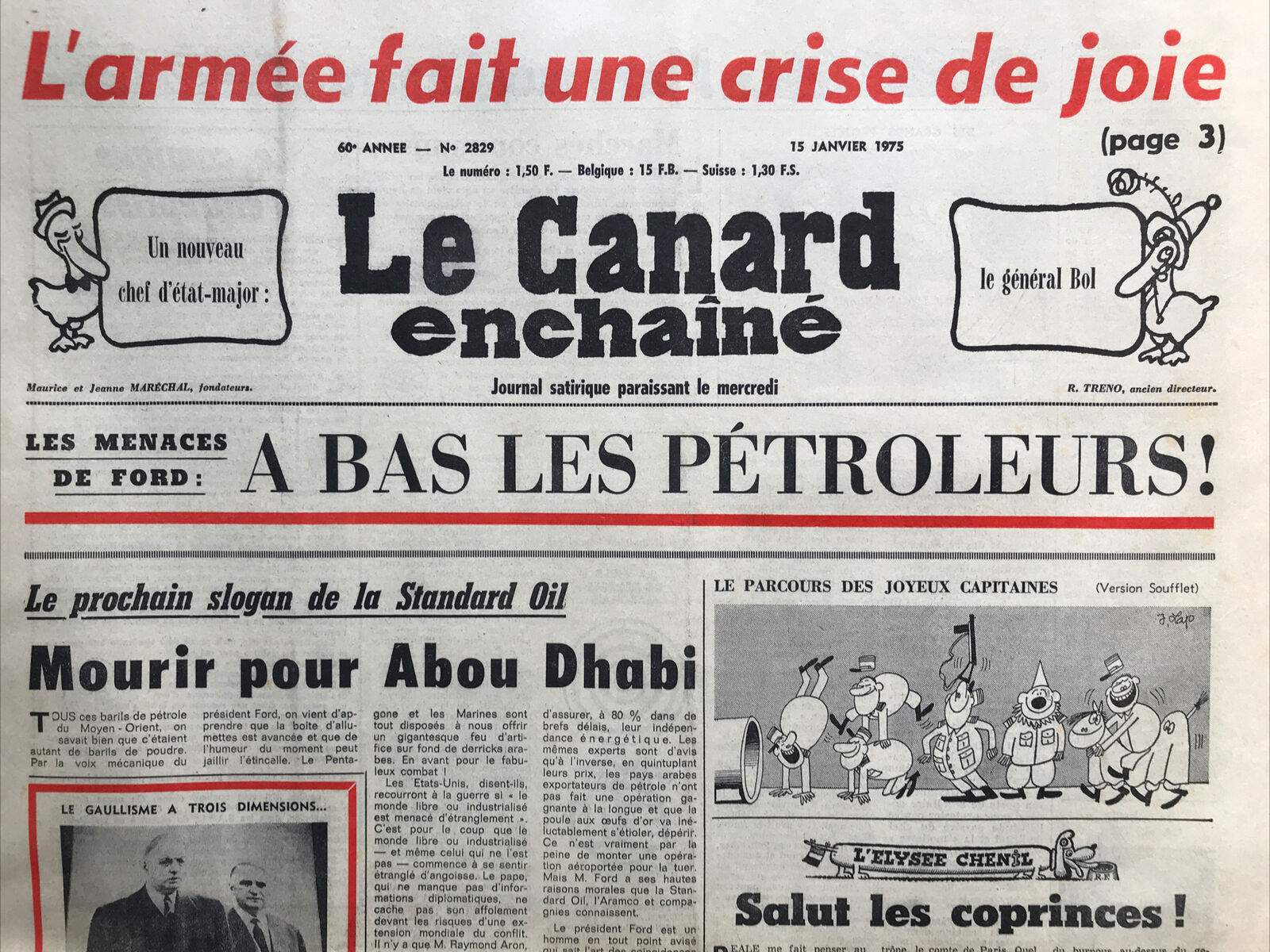 Couac ! | Acheter un Canard | Vente d'Anciens Journaux du Canard Enchaîné. Des Journaux Satiriques de Collection, Historiques & Authentiques de 1916 à 2004 ! | 2829