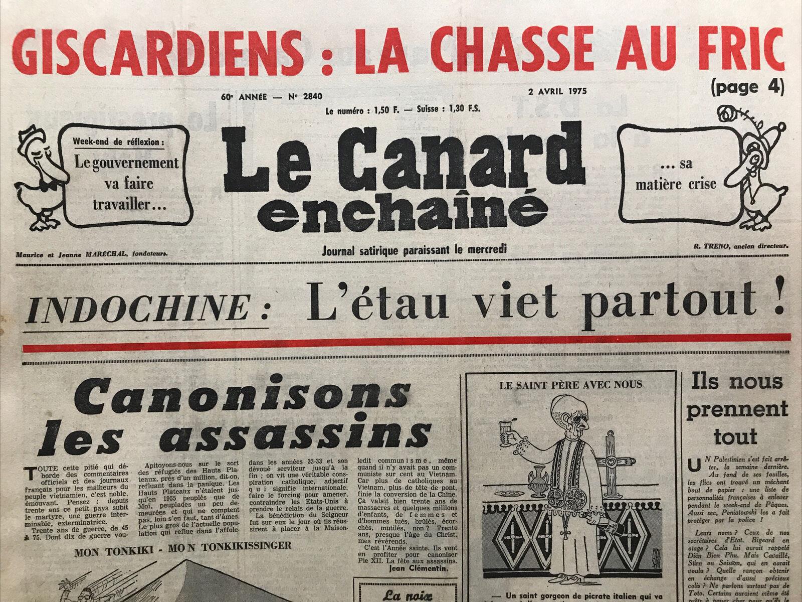 Couac ! | Acheter un Canard | Vente d'Anciens Journaux du Canard Enchaîné. Des Journaux Satiriques de Collection, Historiques & Authentiques de 1916 à 2004 ! | 2840