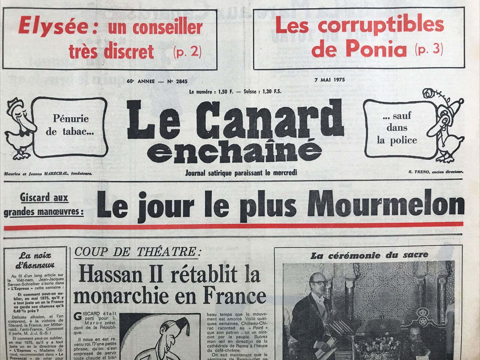 Couac ! | Acheter un Canard | Vente d'Anciens Journaux du Canard Enchaîné. Des Journaux Satiriques de Collection, Historiques & Authentiques de 1916 à 2004 ! | 2845