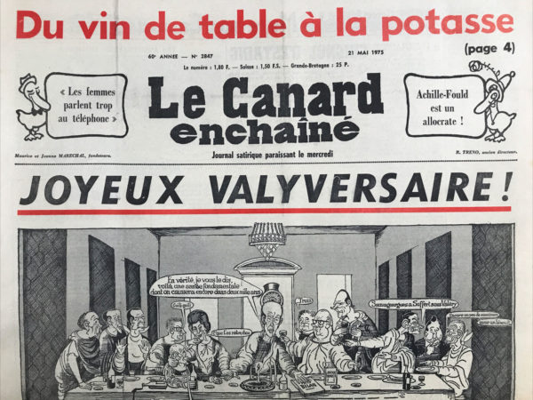 Couac ! | N° 2847 du Canard Enchaîné - 21 Mai 1975 | Nos Exemplaires du Canard Enchaîné sont archivés dans de bonnes conditions de conservation (obscurité, hygrométrie maitrisée et faible température), ce qui s'avère indispensable pour des journaux anciens. | 2847