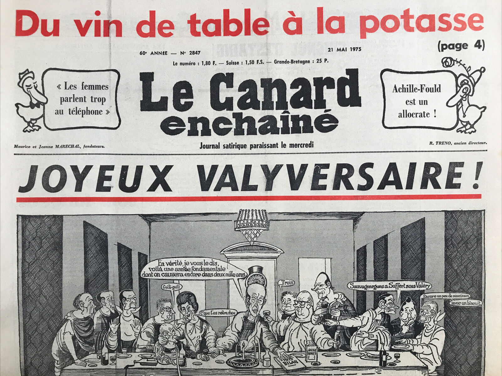 Couac ! | Acheter un Canard | Vente d'Anciens Journaux du Canard Enchaîné. Des Journaux Satiriques de Collection, Historiques & Authentiques de 1916 à 2004 ! | 2847