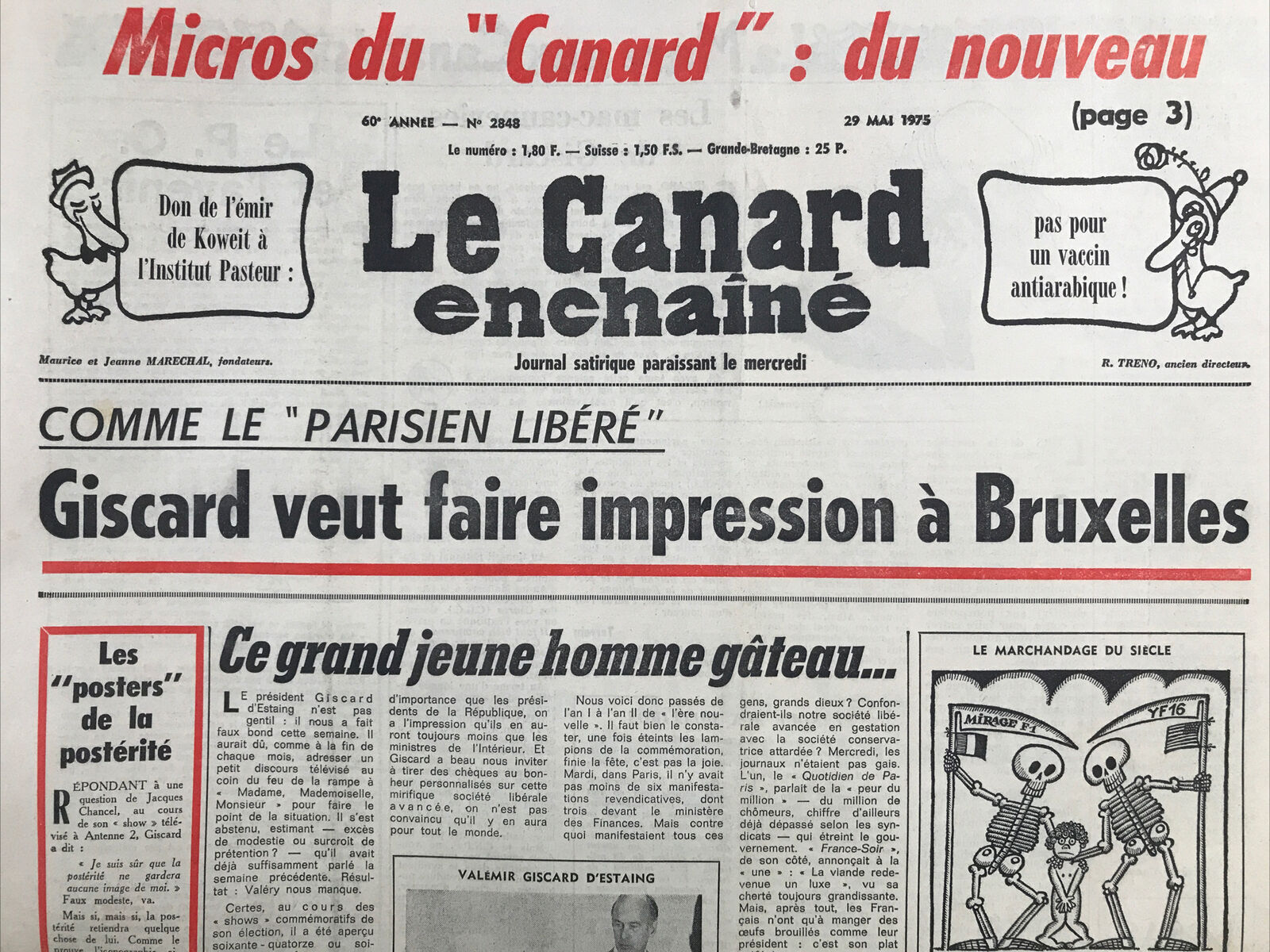 Couac ! | Acheter un Canard | Vente d'Anciens Journaux du Canard Enchaîné. Des Journaux Satiriques de Collection, Historiques & Authentiques de 1916 à 2004 ! | 2848